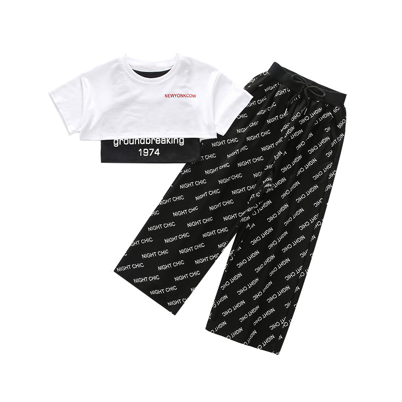 Casual Drape Straight Loose Loose Summer Children's Western Style Wide-leg Pants Suit