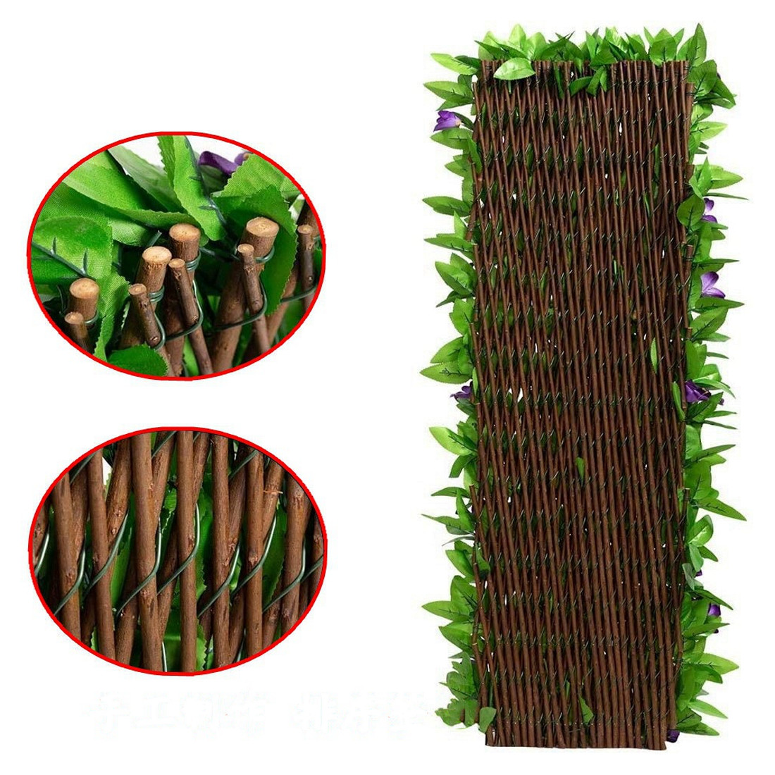2Pcs 2M Roll Artificial Hedge Garden Fake Ivy Leaf Privacy Fence Screening Wall — image 7