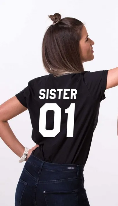 Brothers And Sisters Short Sleeve Men's And Women's T Shirts Womens Black J268 - Shop at LoveMi