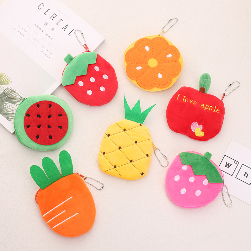 Korean Version Of The Watermelon Bag Orange Pineapple Fruit Cute Cartoon Plush Coin Purse