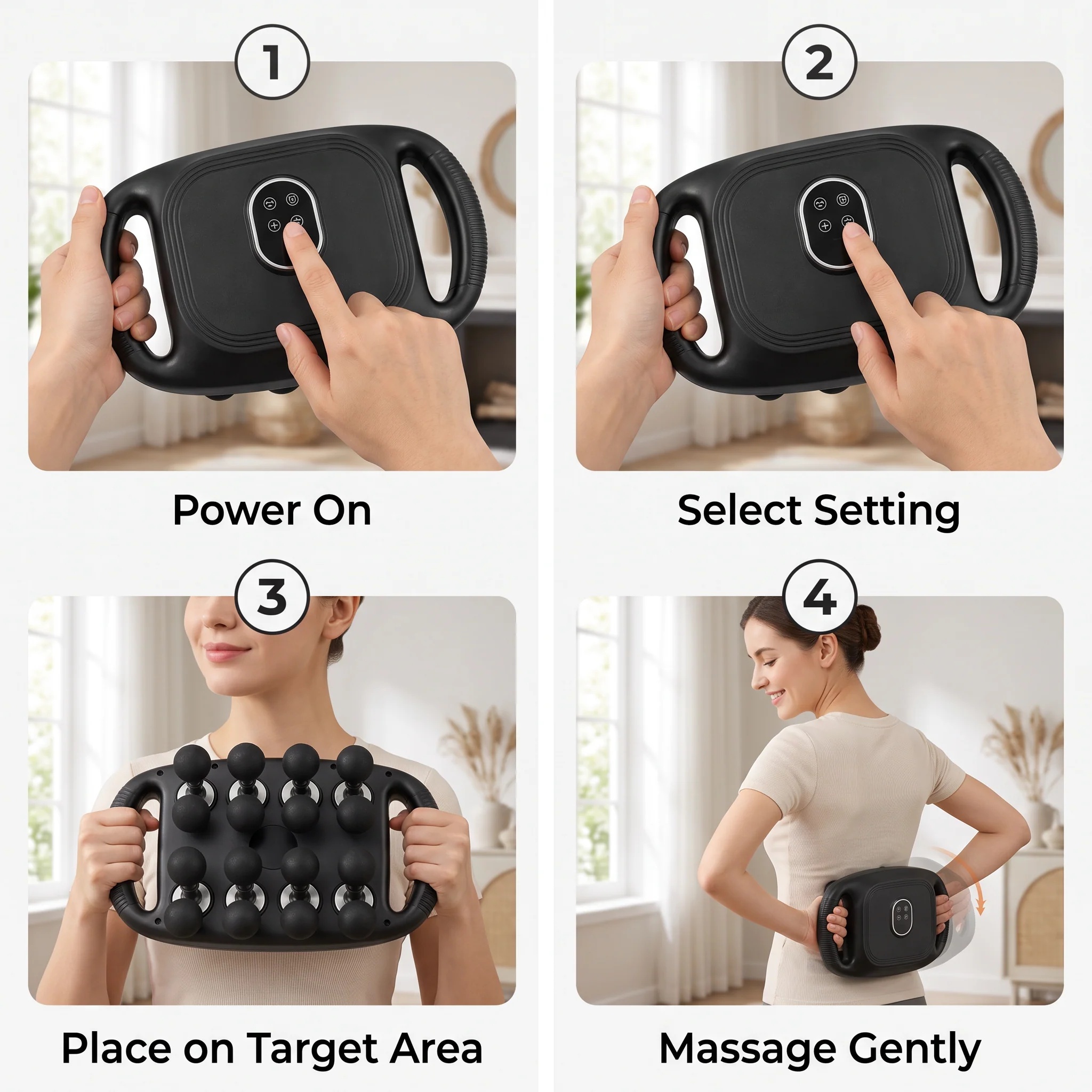 Rechargeable Handheld Body Massager 16-Head Deep Tissue For Back, Neck, Legs — image 5