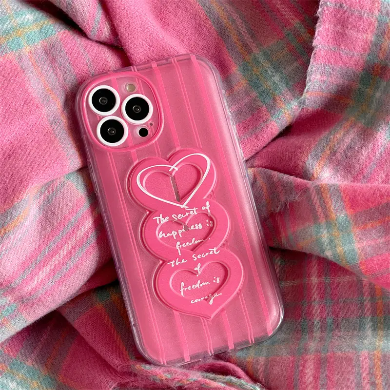 Striped Transparent Love Phone Case