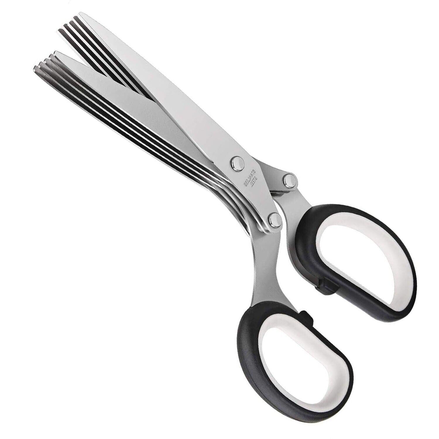 Multi-blade Stainless Steel Herb Scissors. we ship only inside the US, USPS First Class Package 2 Day Handling , 2-5 Day Shipping. Herb Cutter Scissors 5 Blade Scissors Kitchen Multipurpose Cutting Shear with 5 Stainless Steel Blades & Safety Cover & Clea