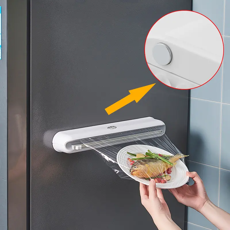 Cling Film Suction Cup Wall-mounted Box Kitchen Adjustable Storage