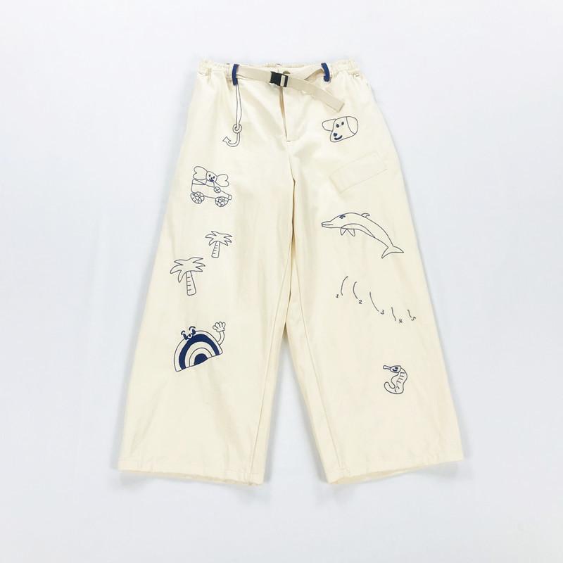 Title 6, Off-White Bloomers Cropped Hose für Damen. Luft...