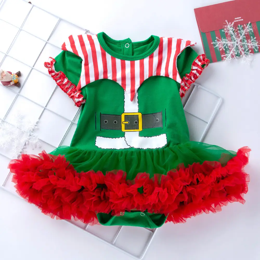 Christmas Striped Romper Baby Suit