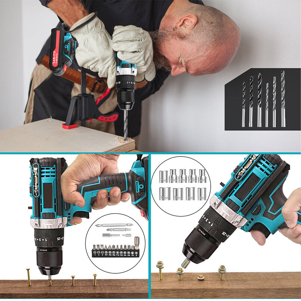 3-in-1 Cordless Impact Drill Brushless 21V Cordless Screwdriver, Case With 2 Batteries - photo 8