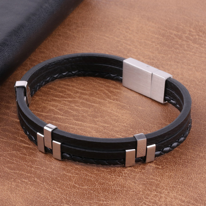 Title 4, Simple Stainless Steel Leather Rope Popular In ...