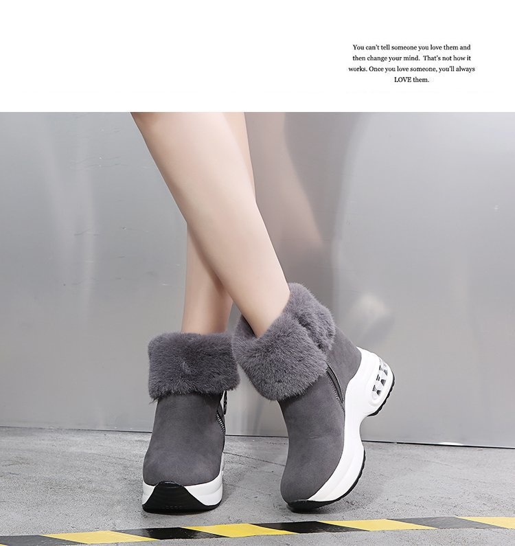 Title 5, Artificial Leather Short Tube Velvet Cotton Boots