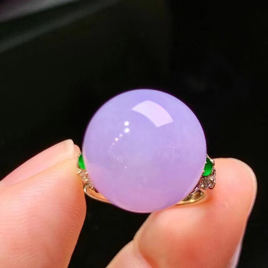 Violet Chalcedony Ball Ring Women