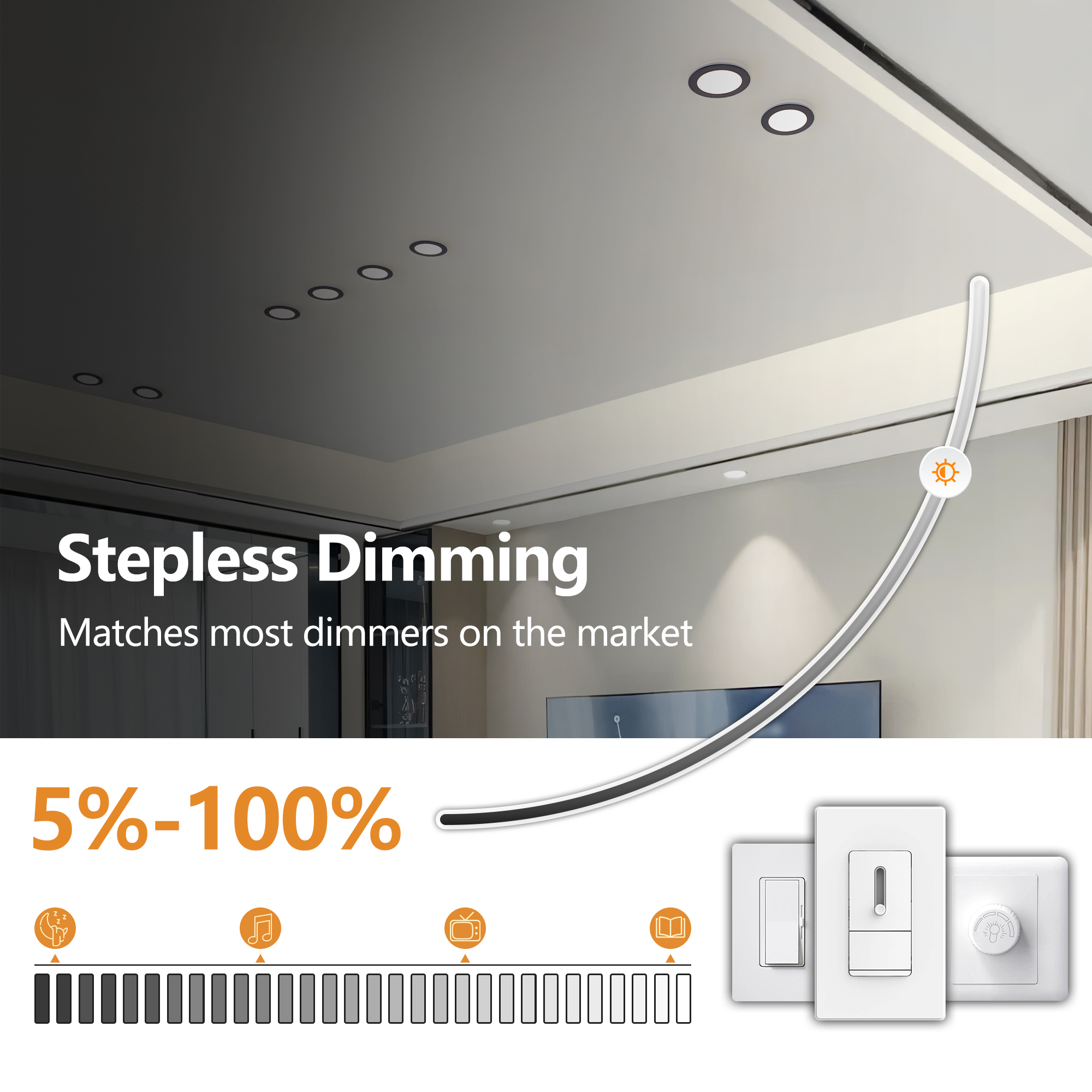 6 Pack 6 Inch Black LED Recessed Light, Dimmable, 2700K-5000K 5CCT, 1200LM High... 7