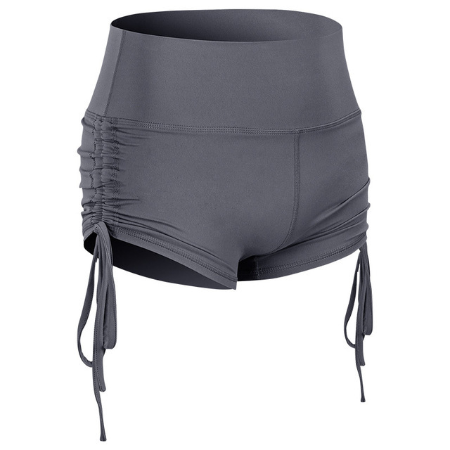 Women Shorts And Hot Pants With Side Drawstring Hips Grey - Shop at LoveMi