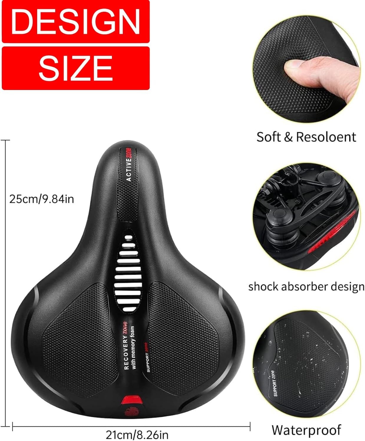 Super Soft Comfy Gel Big Bum Bike Saddle Seat Mountain Sport Road Bicycle UK