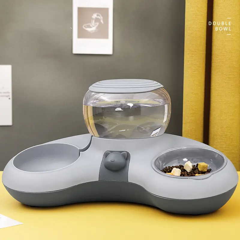 Crescent Automatic Drinking Water and Feeding Double Bowl
