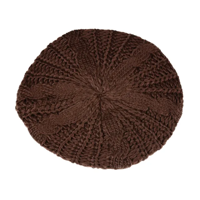 Women's Autumn And Winter Big Buds Twist Ball Knitted Hat Coffee - Shop at LoveMi