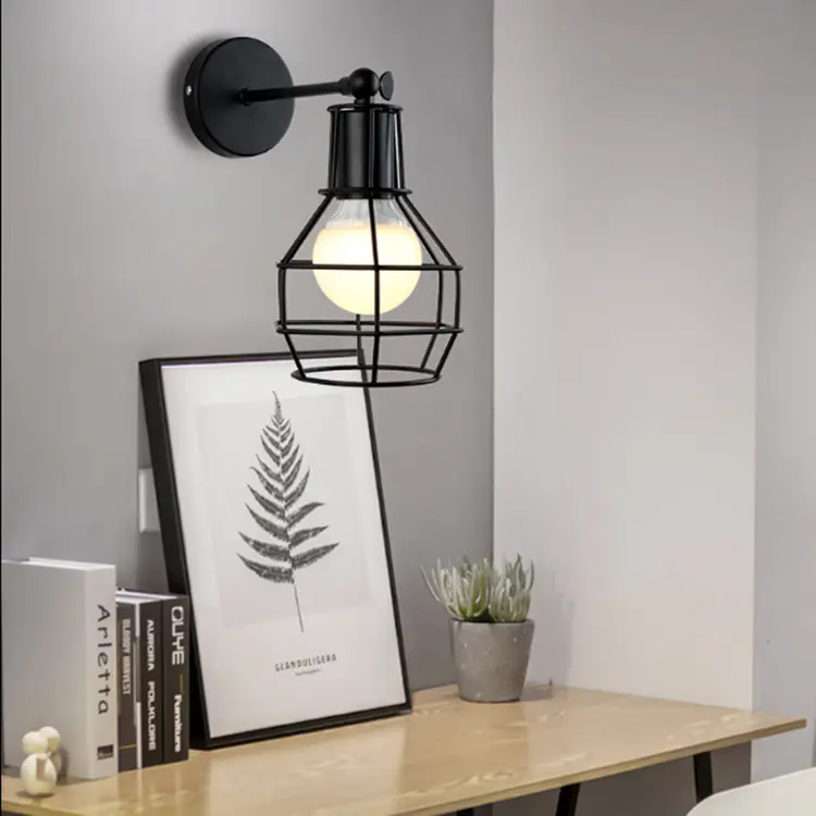 American Black Industrial Style Small Wall Lamp