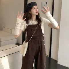 Corduroy Overalls Women's Design Sense Niche Spring Fashion Korean Version Loose Small Jumpsuit - Overalls - View 1