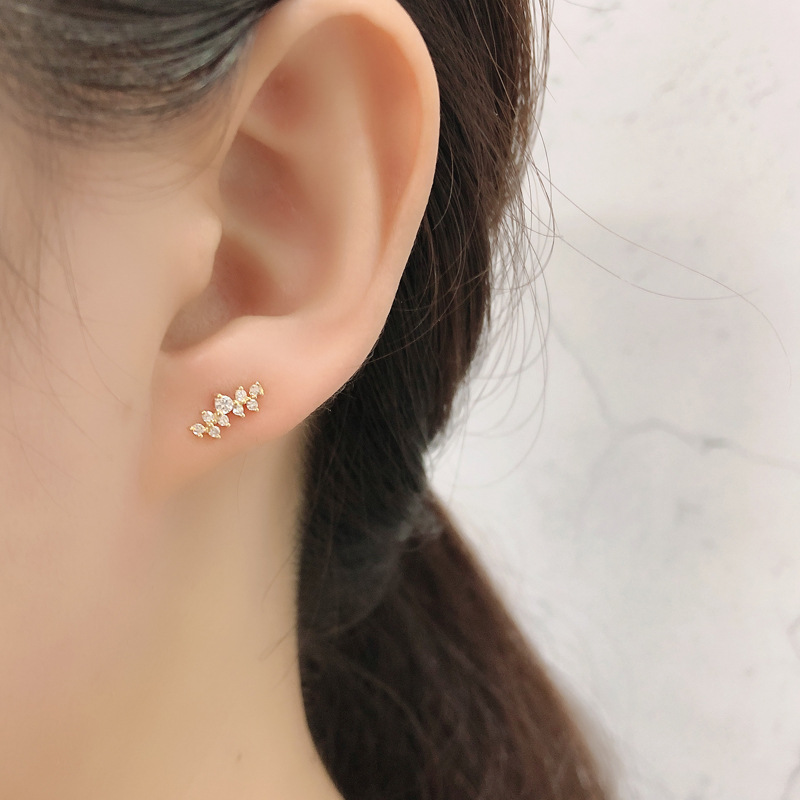 Diamond-studded Zircon Stud Earrings S925 Silver Stud Earrings Earrings