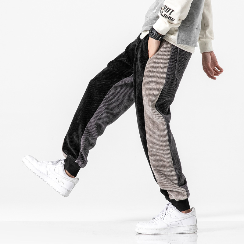 Title 2, Corduroy Contrast Stitching Drawstring Pants