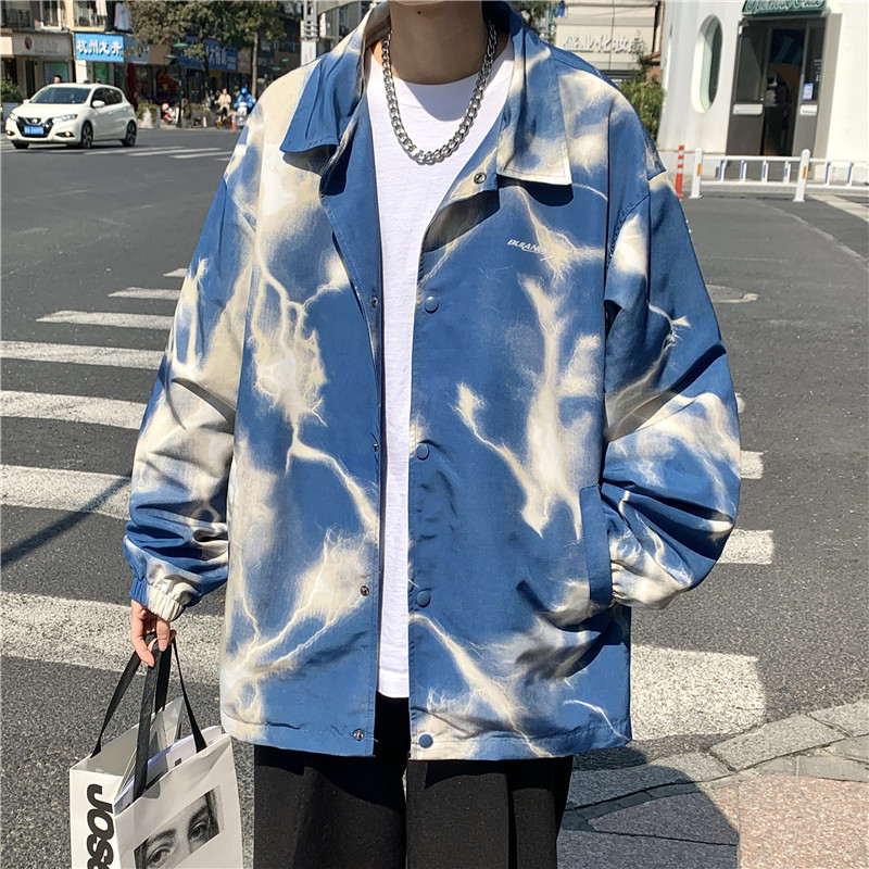 Men's Trendy Loose Tie Dye Shirt Jacket