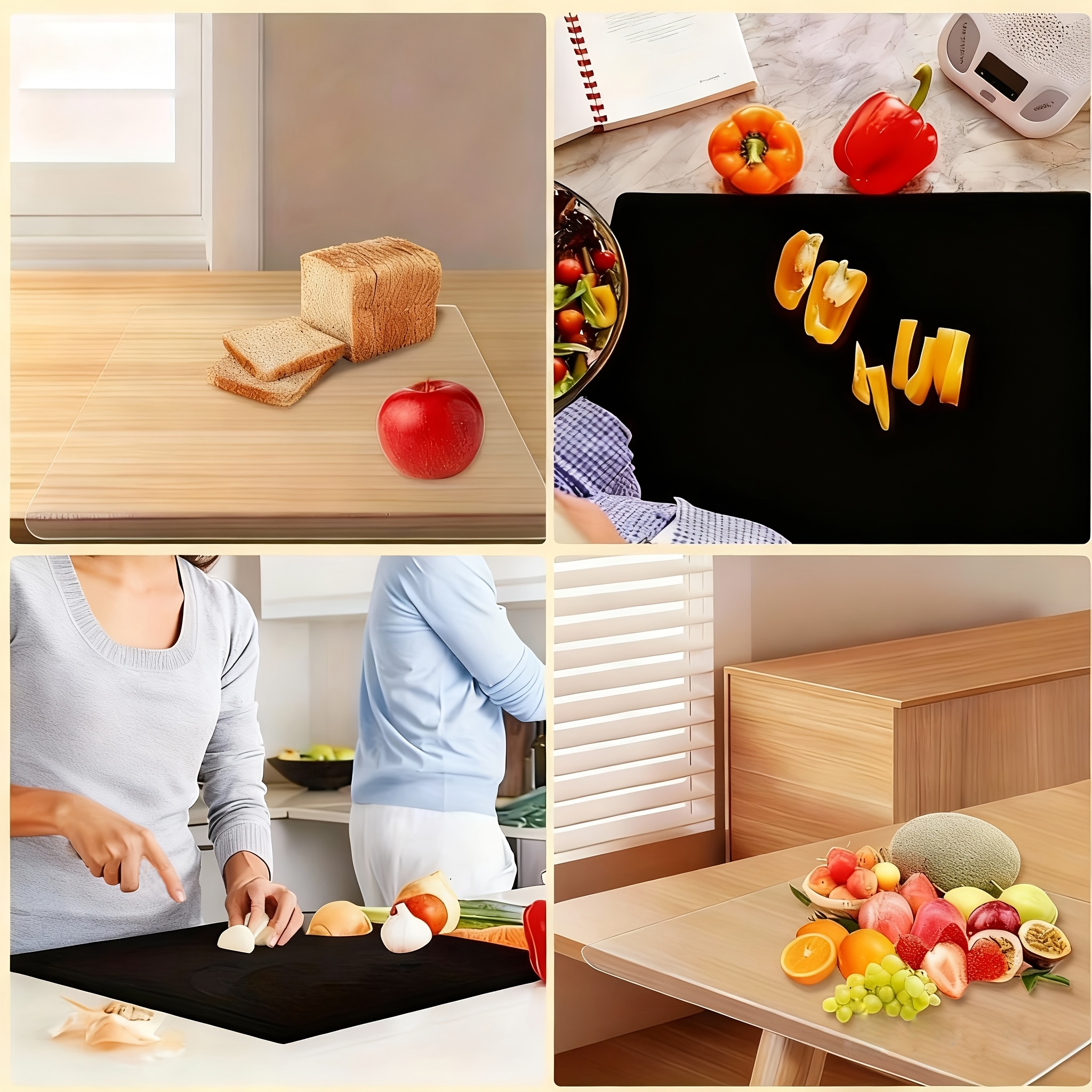 1pc Large Black High-Tenacity Cutting Board, Chopping Board, Non-Slip Acrylic Black Cutting Board, Kitchen Home Restaurant, Countertop Protection Cutting Board, Fruit Cutting Board, Kitchen Utensils