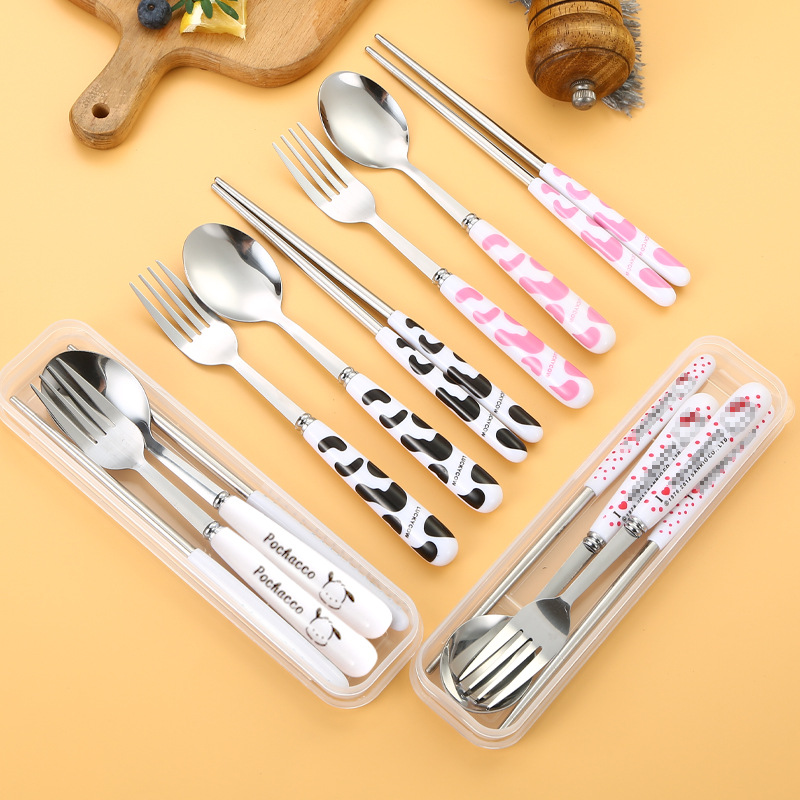 Title 5, Stainless Steel Tableware Spoon Chopsticks Sets