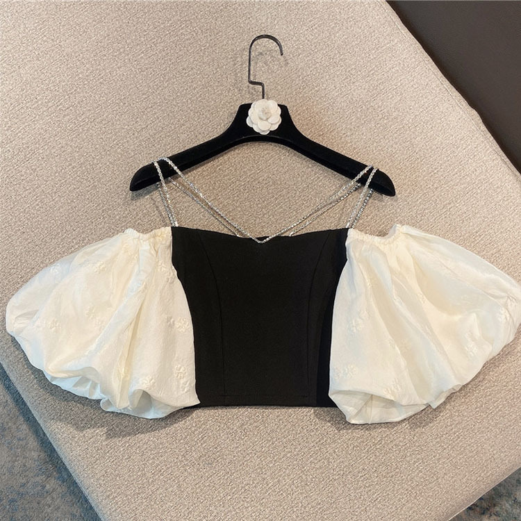 French Puff Sleeve Shirt Temperament Chic Short Top Women's Clothing