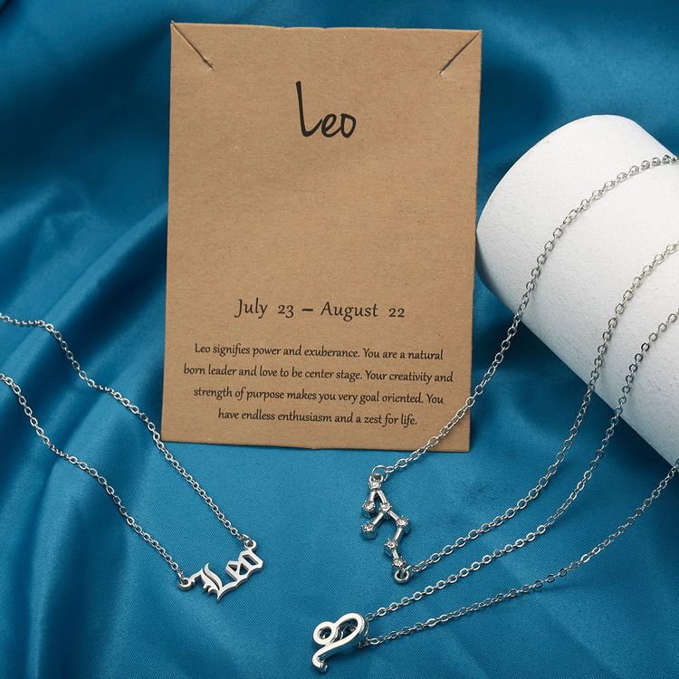 Symbol Twelve Constellations Alloy Necklace 3 Pieces