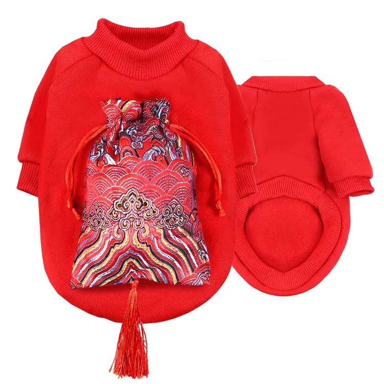New Year Peking Opera Face Makeup Pet Clothes - Red