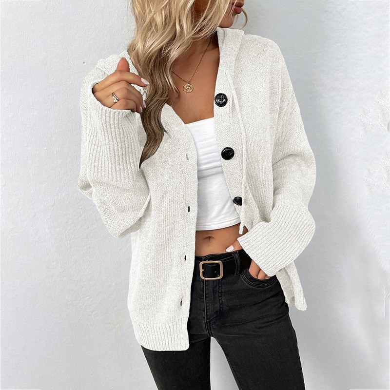 Knitwear Jacket with Drawstring.