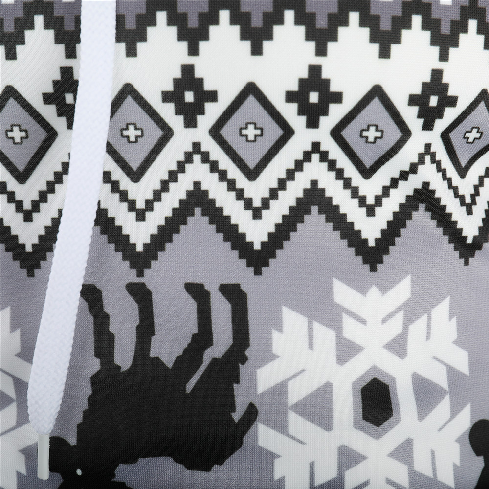 Christmas Elk Print Men's Hooded Sweatshirt
