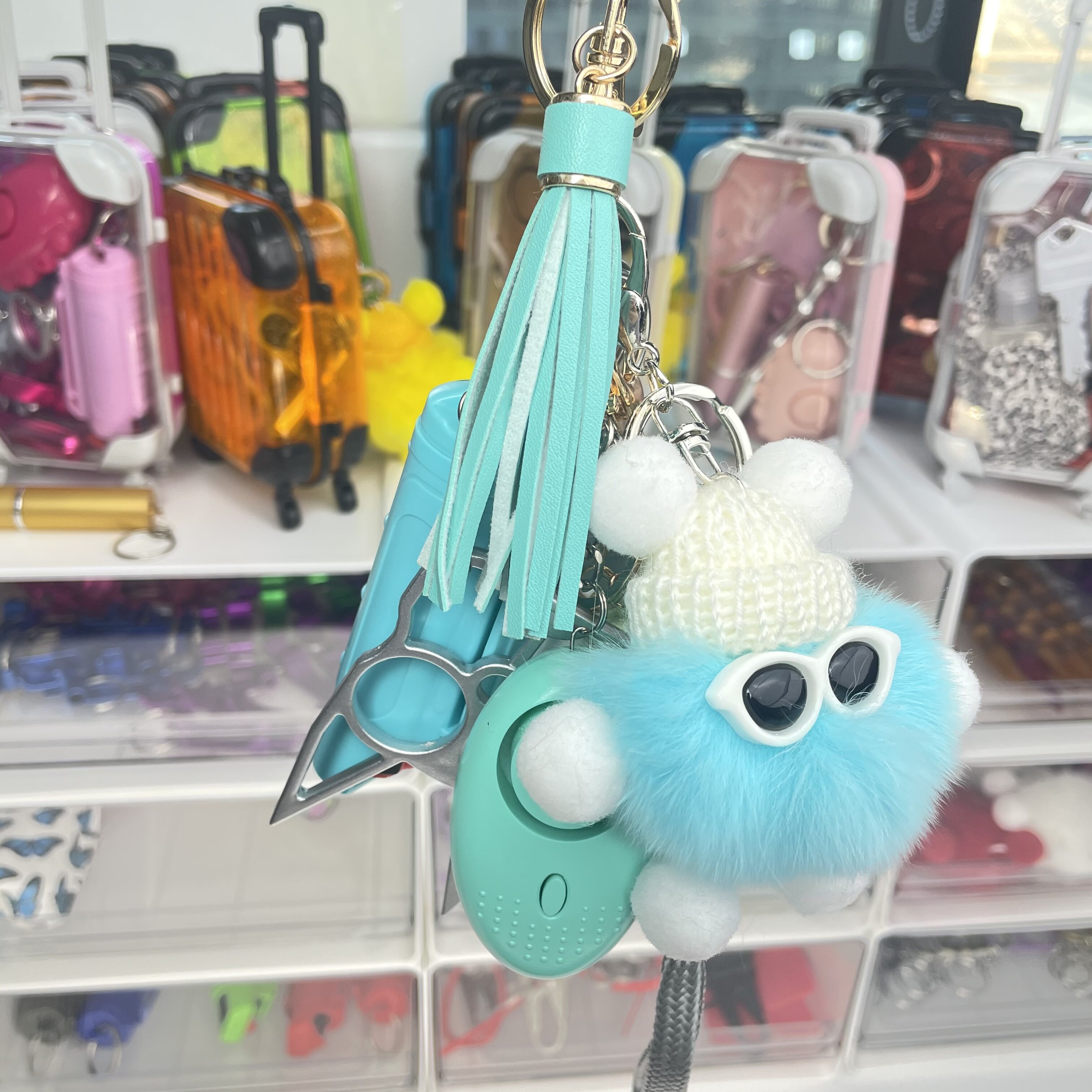 Hair Ball Lipstick Bag Bracelet Bracelet Key Chain Set