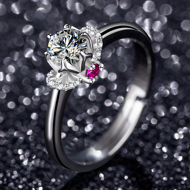 Title 10, Eight Heart Eight Arrow Zircon Moissanite Ring