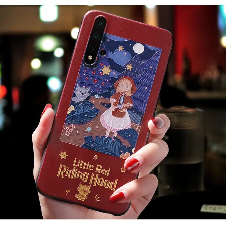 Mobile Phone Shell Chinese Style Embossed Frosted