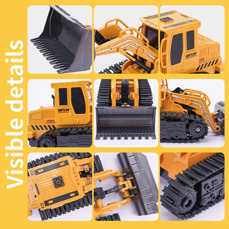 2025 Remote-controlled Engineering Vehicle Toy Bulldozer Excavator Kids Gifts 7