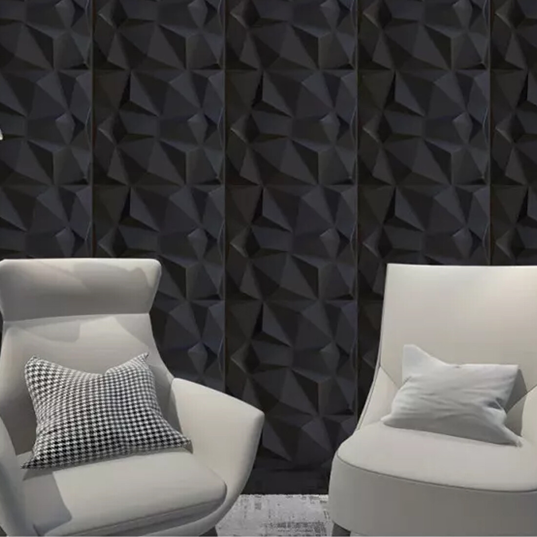12Pcs Modern Decorative Wall Panel 3D Effect Decor PVC Panels Cladding UK