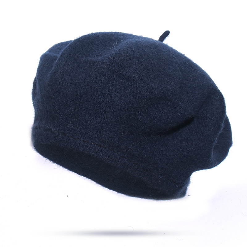 Wool Beret Vintage Woolen Painter Hat Navy Blue - Shop at LoveMi
