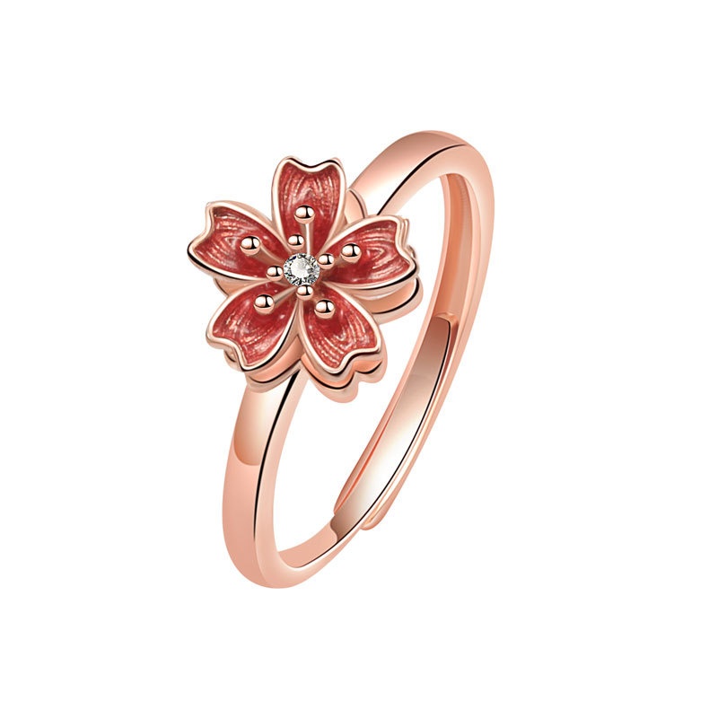 Creative Rotating Peach Blossom Ring