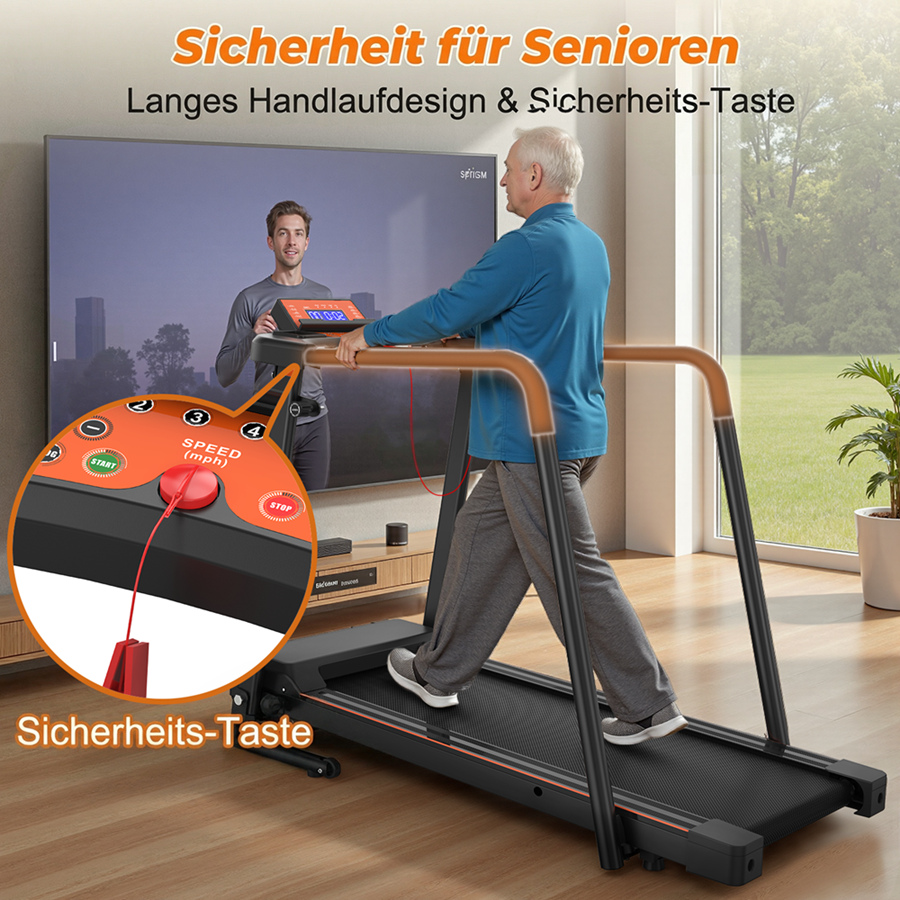 EU Treadmills For Home, Advanced Treadmills For Recovery Fitness, Portable Folding Treadmills For Seniors With Optional APP Control, 120Kg Capacity Treadmill