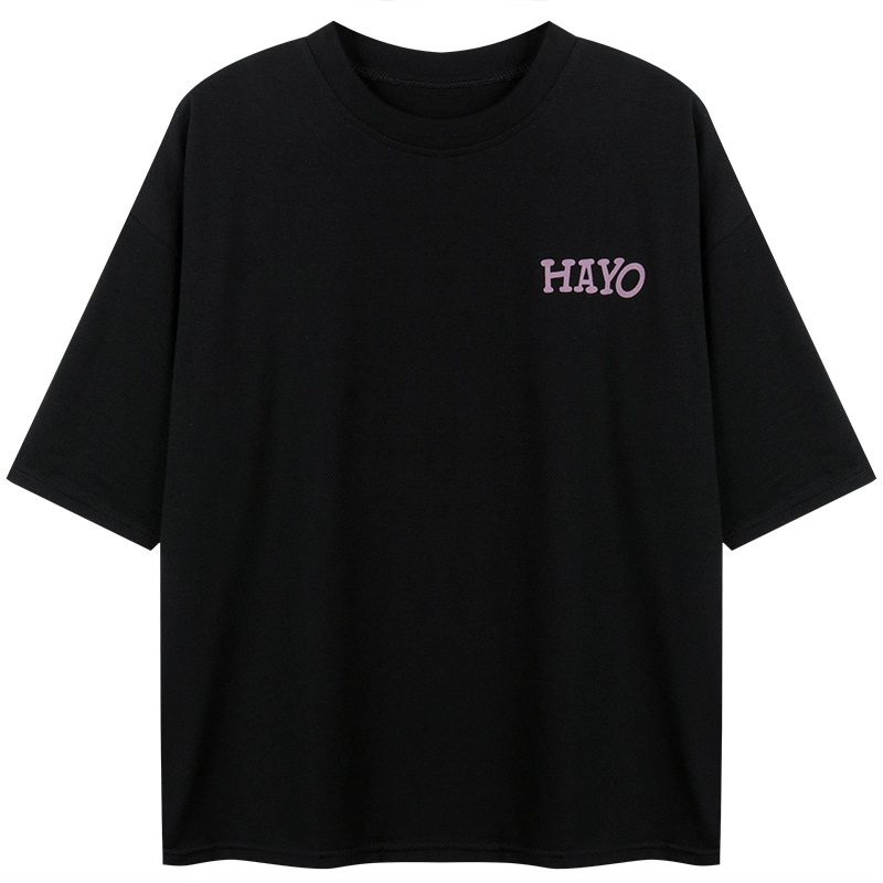 Fashion Women's Cotton Letters Short Sleeves