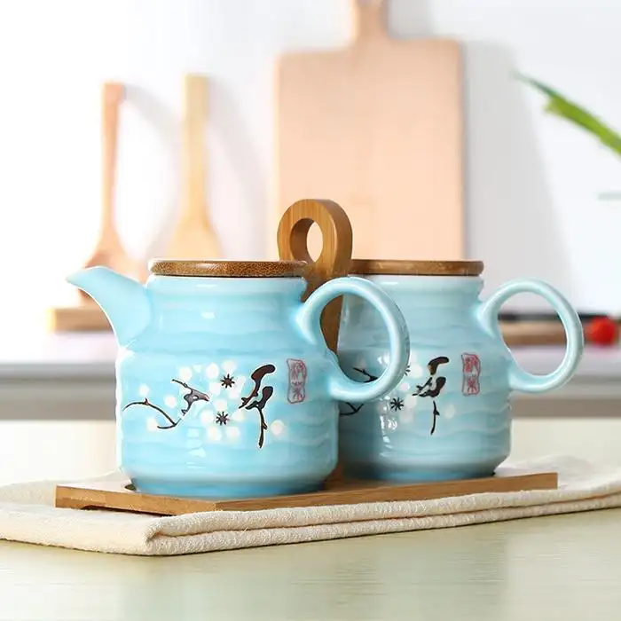 Creative Ceramic Leak Proof Oil Pot Bottle Suit For Household Use