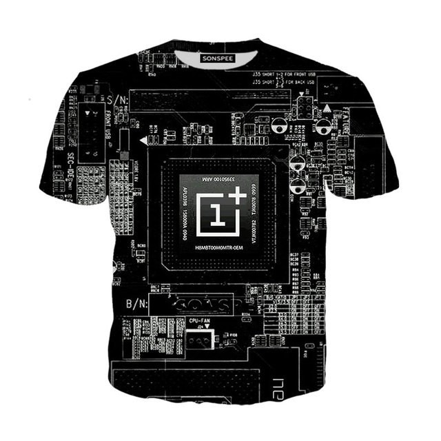 Title 14, Camiseta masculina com estampa digital 3D de pl...