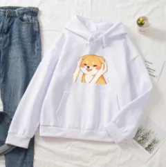 Hooded Solid Colour Versatile Loose Student Hoodie Youth Casual - White - View 1