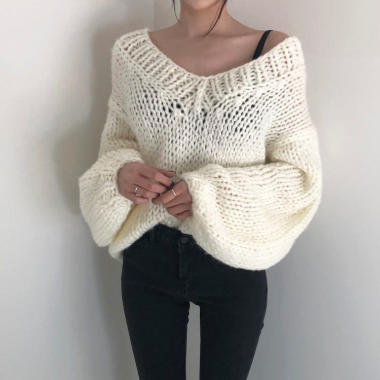 Title 3, Gebreide losse en veelzijdige luie mode-sweater