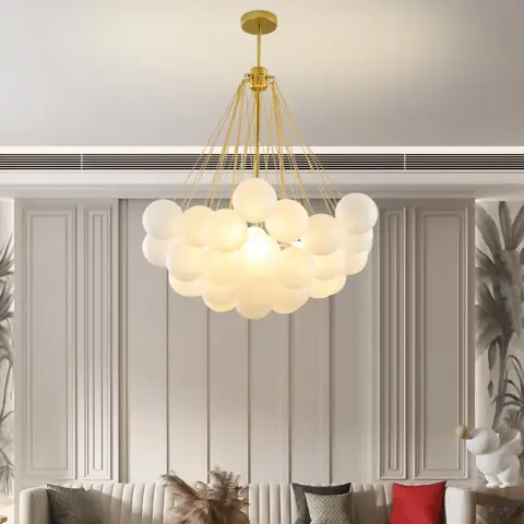 Creative Light Luxury Ball White Glass Bubble Post-modern Living