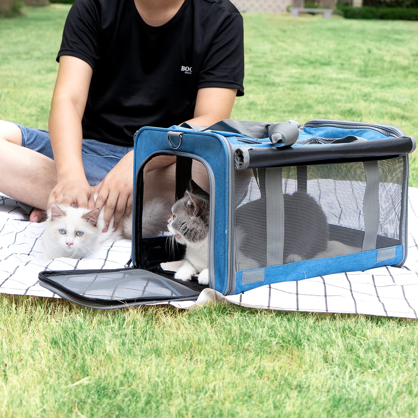 Pet Carrier For Large And Medium Cats, Soft-Sided Pet Carrier For Big Medium Cats And Puppy, Dog Carriers Cat Carriers Pet Privacy Protection Travel Carriers — foto 12
