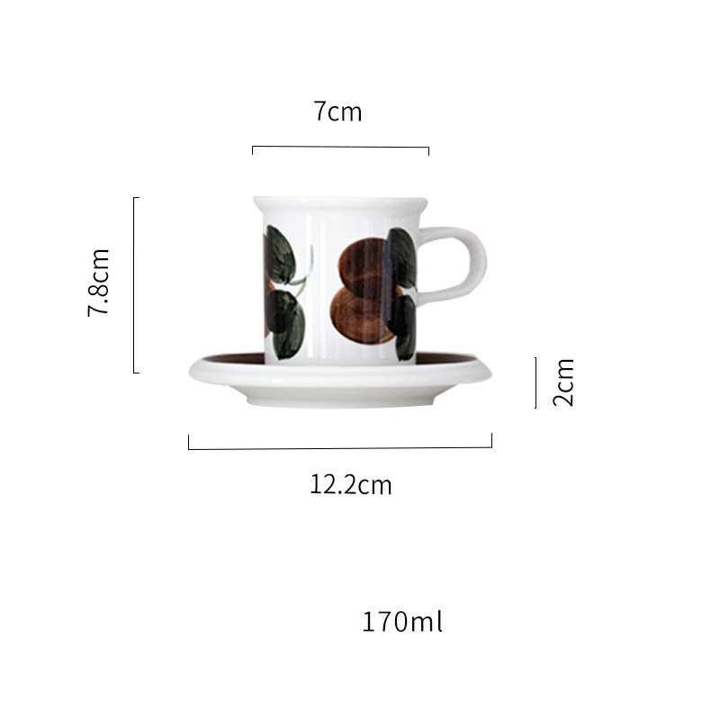 Brown high cup and saucer set