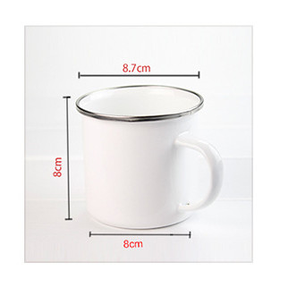 Stainless Steel Edge Heat Transfer Coated Enamel Mug