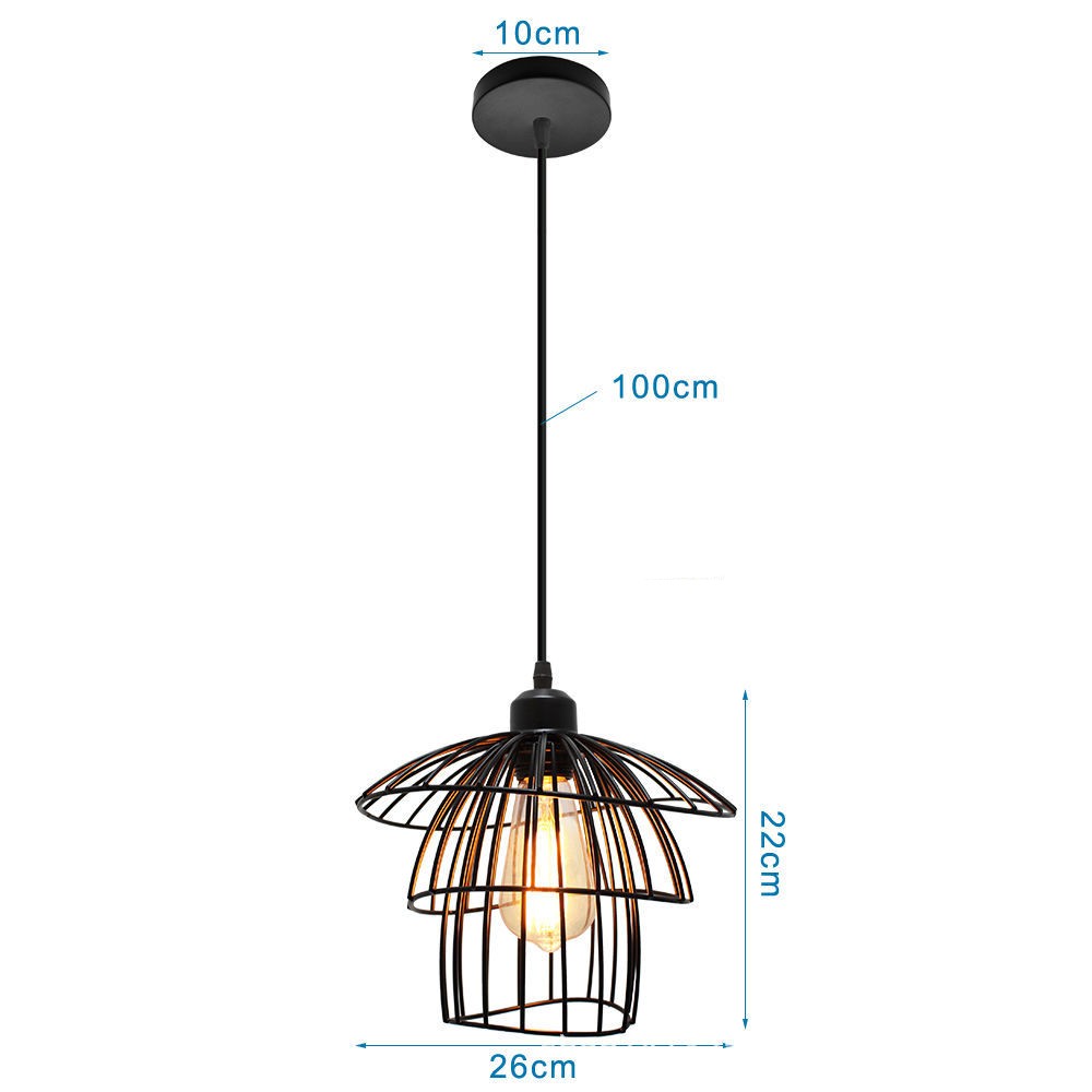 Title 5, Nordic Chandelier Retro Iron Art Straw Hat Livi...