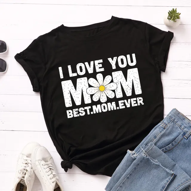Women's Loose Round Neck Short Sleeve Cotton T Shirt Black - Shop at LoveMi